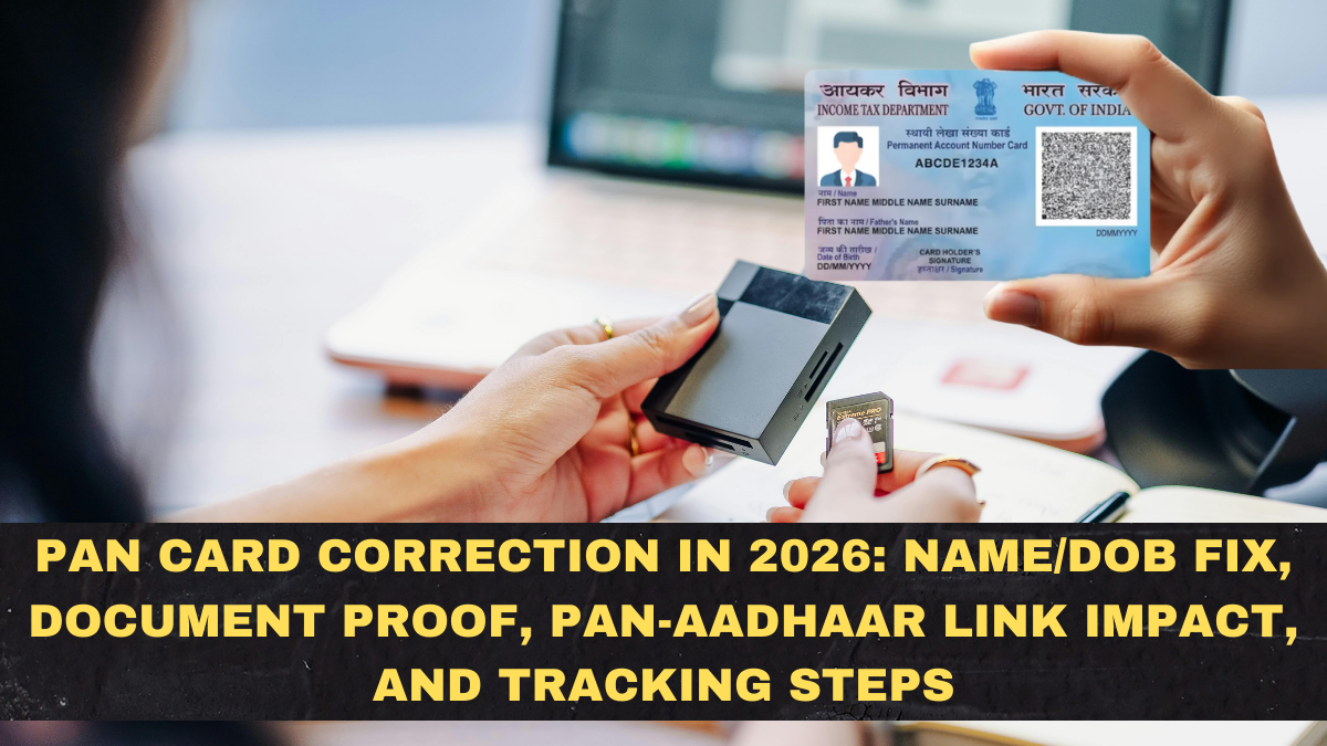 PAN Card Correction in 2026: Name/DOB Fix, Document Proof, PAN-Aadhaar Link Impact, and Tracking Steps