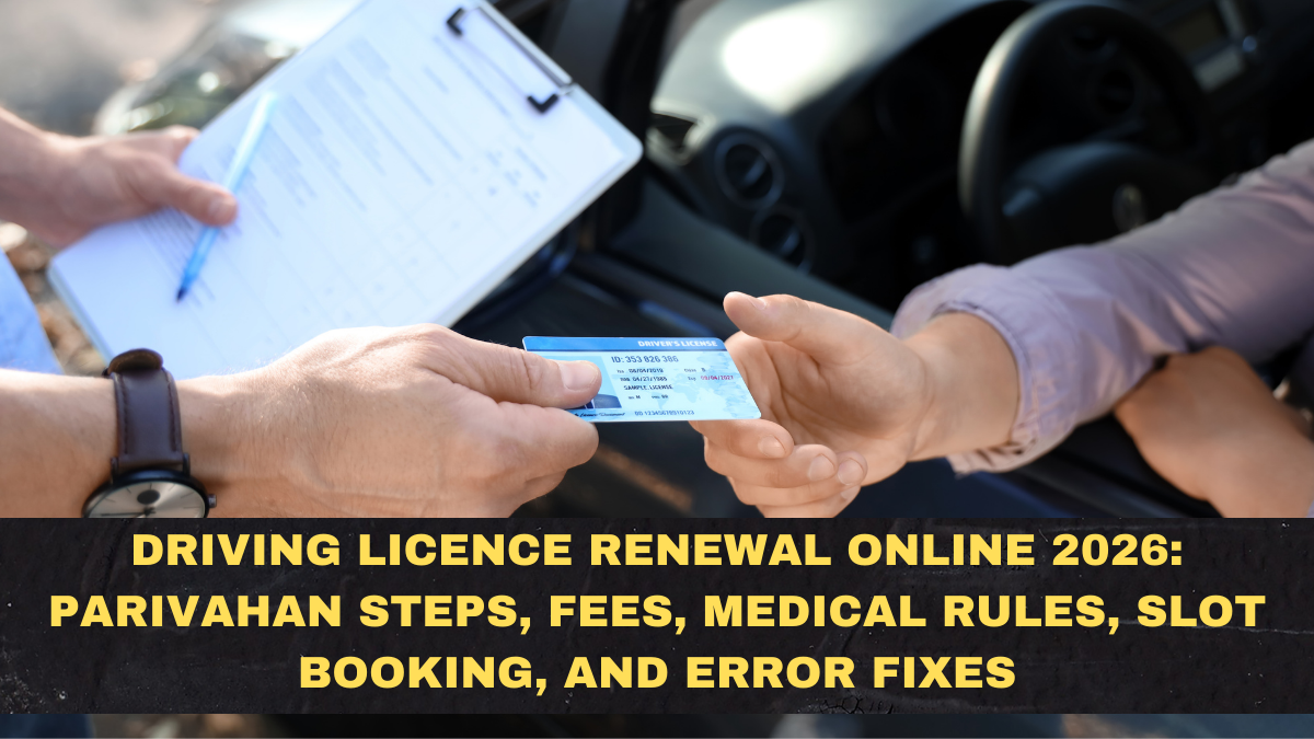 Driving Licence Renewal Online 2026: Parivahan Steps, Fees, Medical Rules, Slot Booking, and Error Fixes