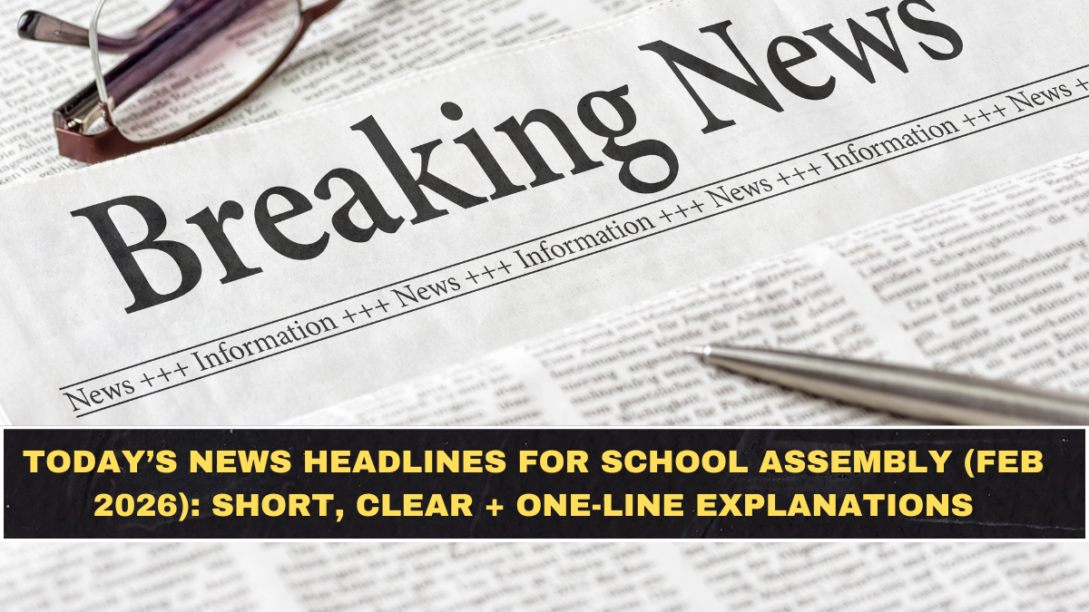 Today’s News Headlines for School Assembly (Feb 2026): Short, Clear + One-Line Explanations