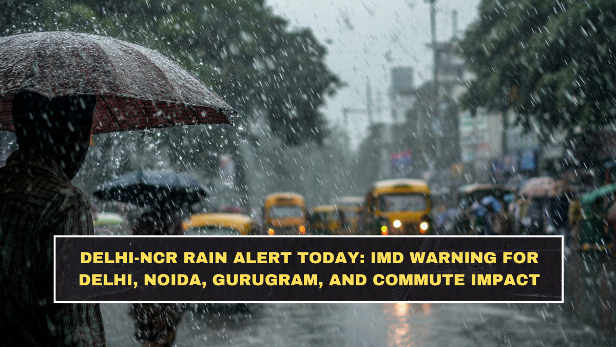 Delhi-NCR Rain Alert Today: IMD Warning for Delhi, Noida, Gurugram, and Commute Impact